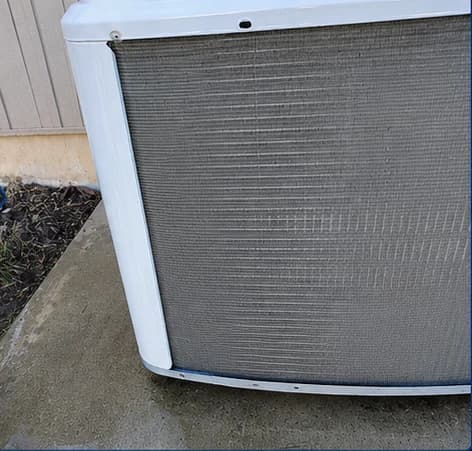 Cleaned condenser coil after Civive Air Services AC work